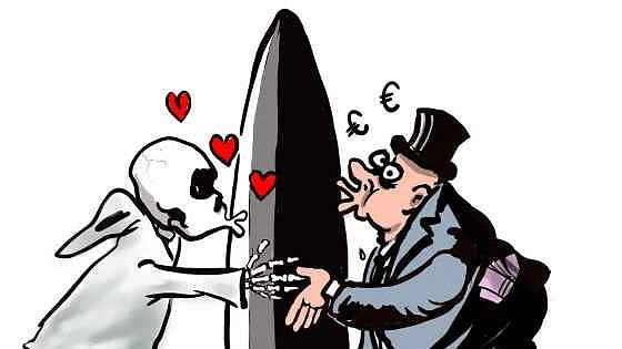 Illustration argent public, profits privés