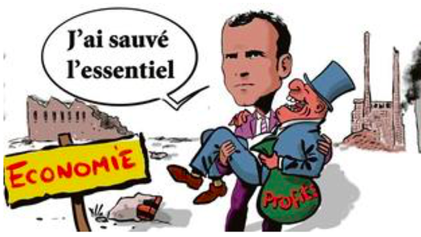 Illustration Macron pose en homme de paix