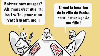 Illustration faire passer les grands groupes à la caisse !