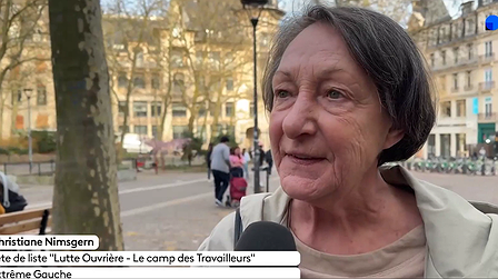 Illustration Christiane Nimsgern, tête de liste Lutte ouvrière