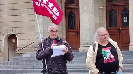 Illustration Saint-Quentin (Aisne) : Au rassemblement hebdomadaire du samedi (le 16 mai) en soutien aux Palestiniens